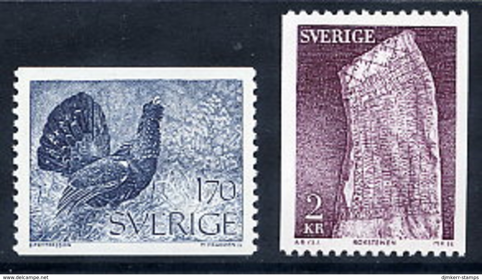 SWEDEN 1975 Definitive: Capercaillie And Runestone  MNH / **.  Michel 906-07 - Unused Stamps