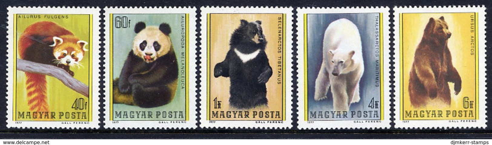 HUNGARY 1977 Bears MNH /**.  Michel 3243-47 - Unused Stamps