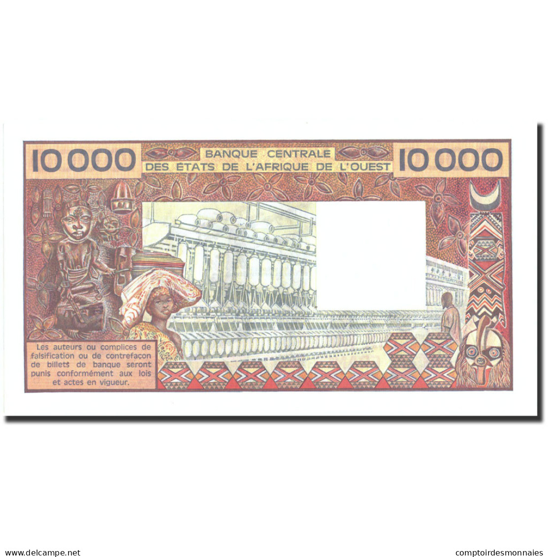 Billet, West African States, 10,000 Francs, Undated (1977-92), Undated - West African States