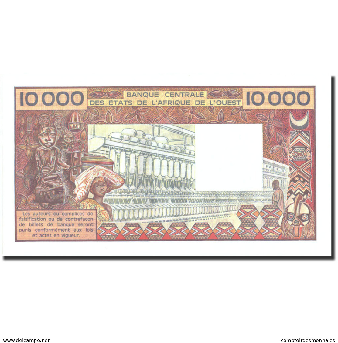 Billet, West African States, 10,000 Francs, Undated (1977-92), Undated - États D'Afrique De L'Ouest