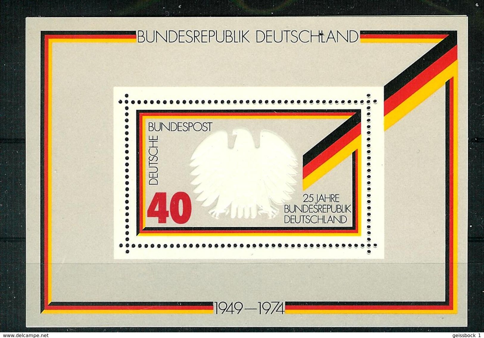 Bund 1974: Mi.-Nr. 807 Block 10:  25 Jahre Bundesrepublik    **  (D002) - 1959-1980