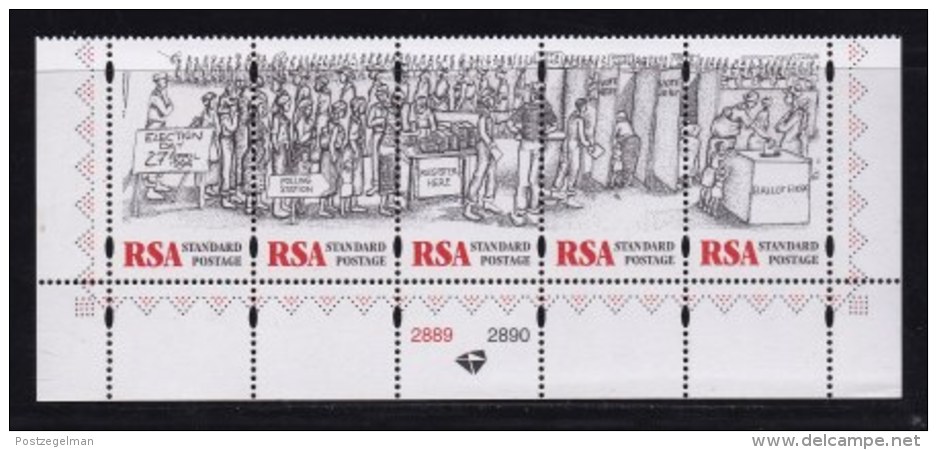 RSA, 1997, MNH Stamps In Control Blocks, MI 1047-1051, Freedom Day, X717 - Unused Stamps