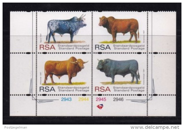 RSA, 1997, MNH Stamps In Control Blocks, MI 1079-1082, Rinder, X746 - Neufs