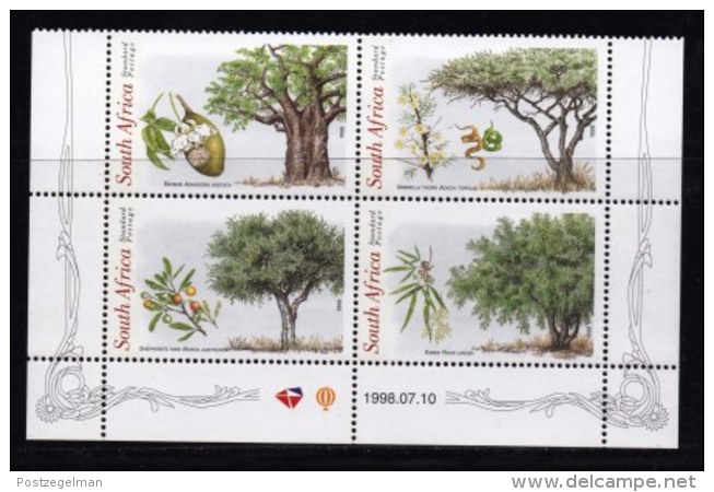 RSA, 1998, MNH Stamps In Control Blocks, MI 1155-1158, Trees Week, X719A - Ongebruikt