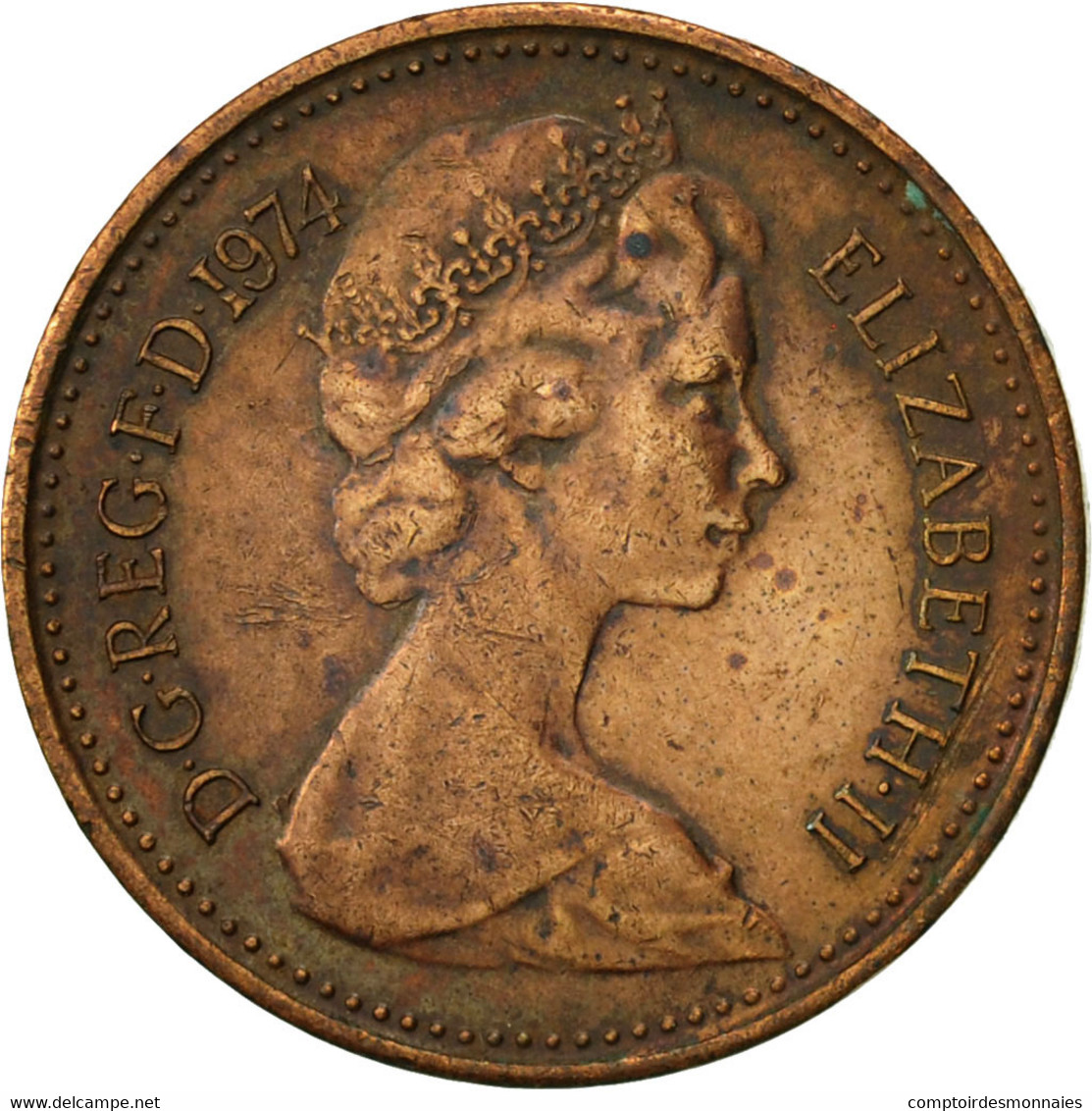 Monnaie, Grande-Bretagne, Elizabeth II, 1/2 New Penny, 1974, TB, Bronze, KM:914 - 1/2 Penny & 1/2 New Penny