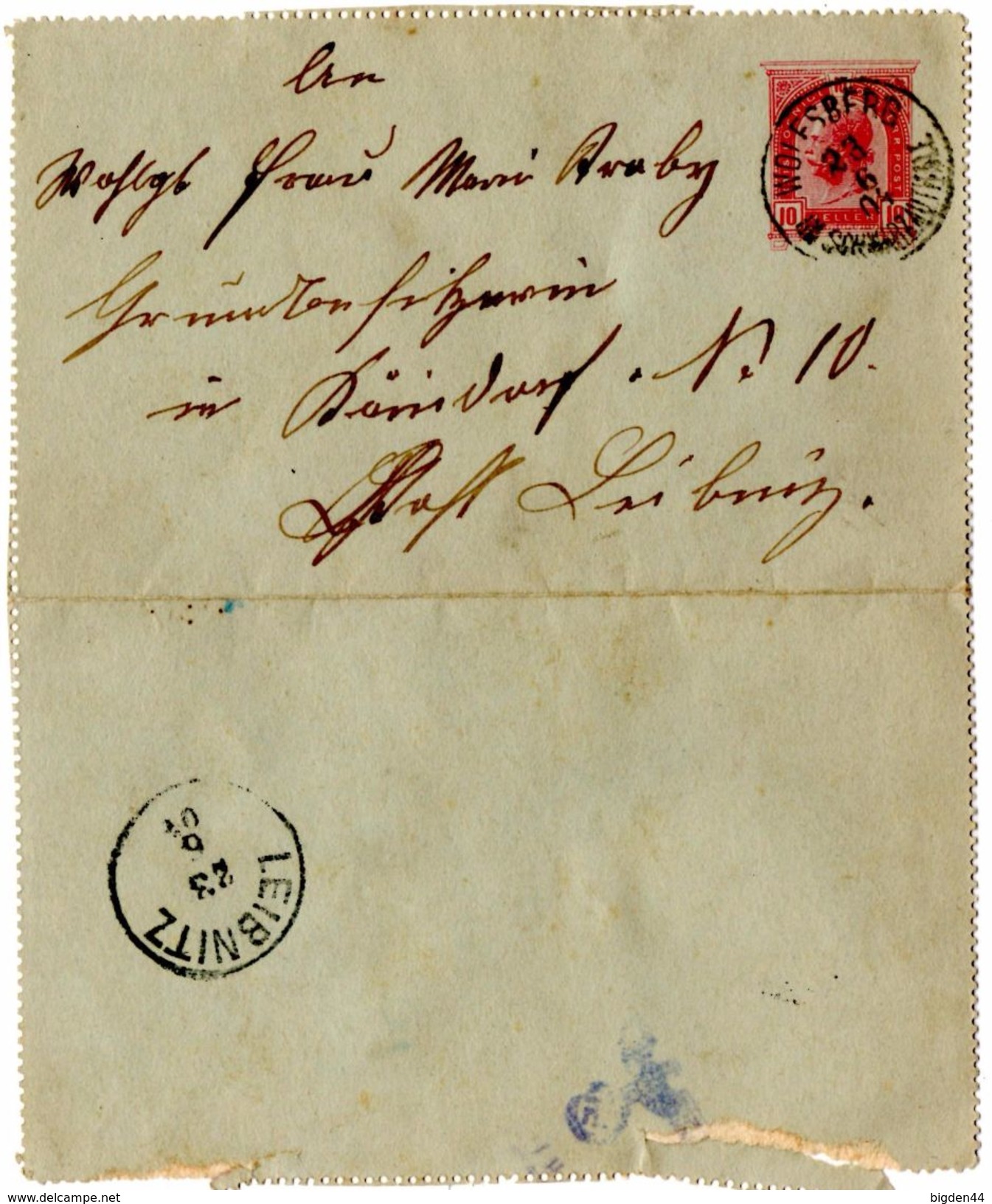 Carte Lettre De Wolfsberg (23.06.1904) Pour Leibnitz - Lettres & Documents