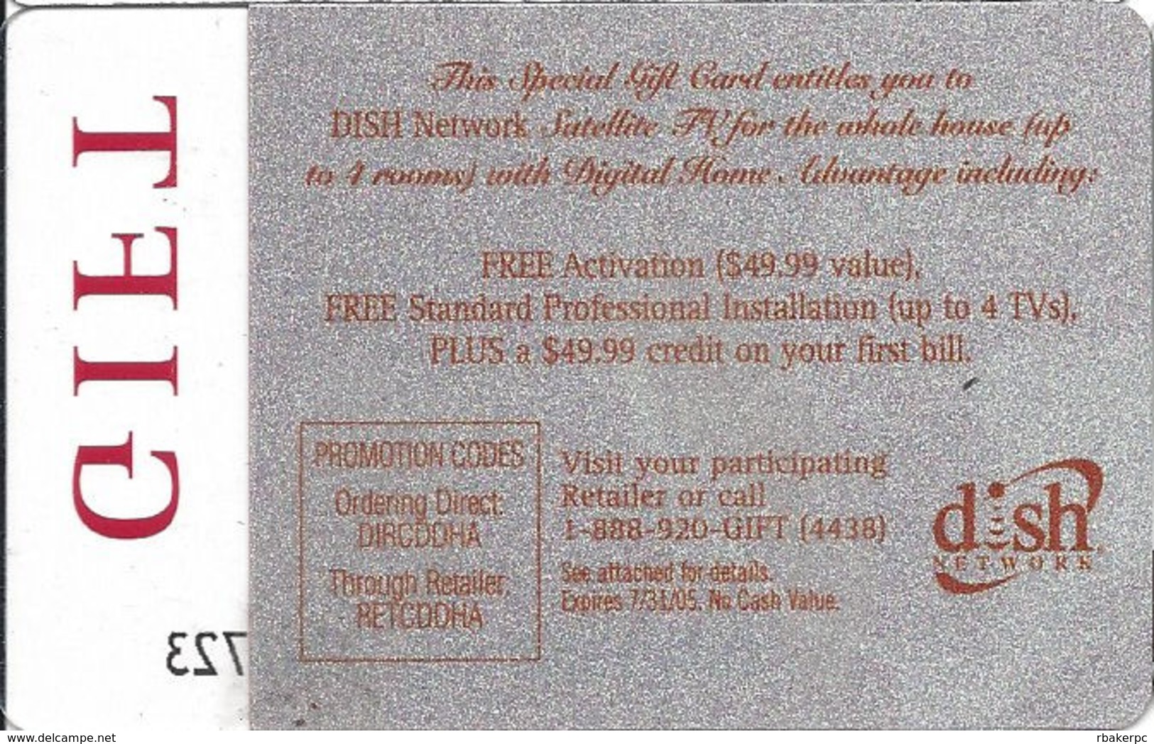 Dish See-Thru Plastic Gift Card - Gift Cards