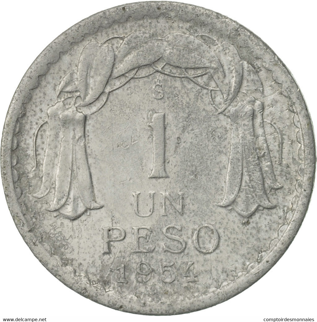 Monnaie, Chile, Peso, 1954, TB+, Aluminium, KM:179a - Chili