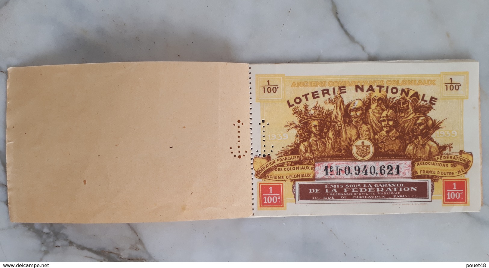 8 Billets De " Loterie Nationale" - Coloniaux : Carnet - Cachet Raoul ROY:  DOUE LA FONTAINE - Lottery Tickets