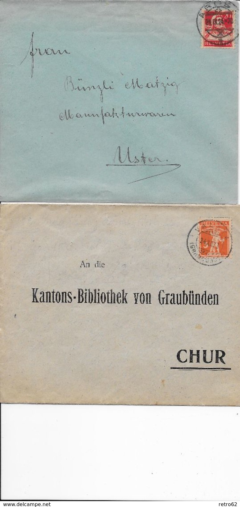 KANTON GRAUBÜNDEN &rarr; 10 Heimatbelege Inkl. Zensurbrief, Chur Musiktag Usw.  &#x25BA;weitere Info In Der Beschreibung - Collections