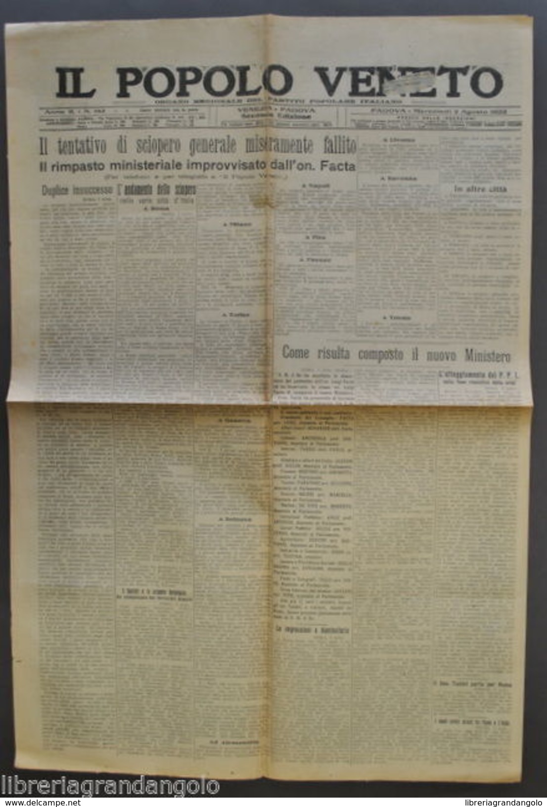 Quattro Quotidiani Popolo Veneto Popolare Disordini  Scioperi Lavoro 1922 - Non Classificati