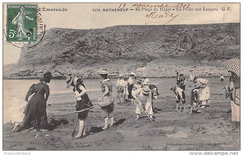 Rotheneuf       35          La Pêche Aux Lançons .Plage Du Havre       ( 4494 Voir Scan) - Rotheneuf