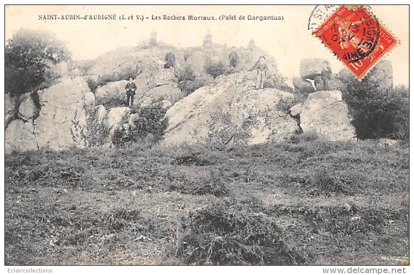 Saint Aubin D'Aubigné      35         Les Rochers Moriaux    (Palet De Gargantua)   .       ( Voir Scan) - Andere & Zonder Classificatie