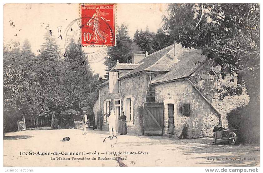 Saint Aubin Du Cormier       35         Forêt De Hautes Sèves. Maison Forestière   Déchirure    ( Voir Scan) - Andere & Zonder Classificatie