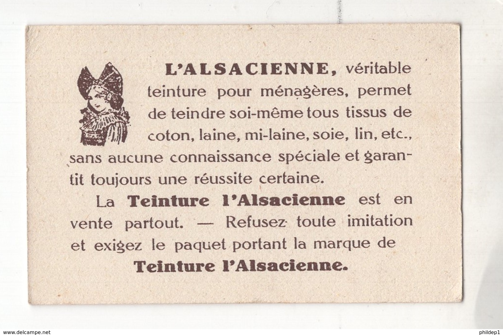 Thème : L'Alsacienne. Teinture. Série La Guerre Mondiale 1914-18. Chromo N°28. Etat Q1/Q2 - Other & Unclassified