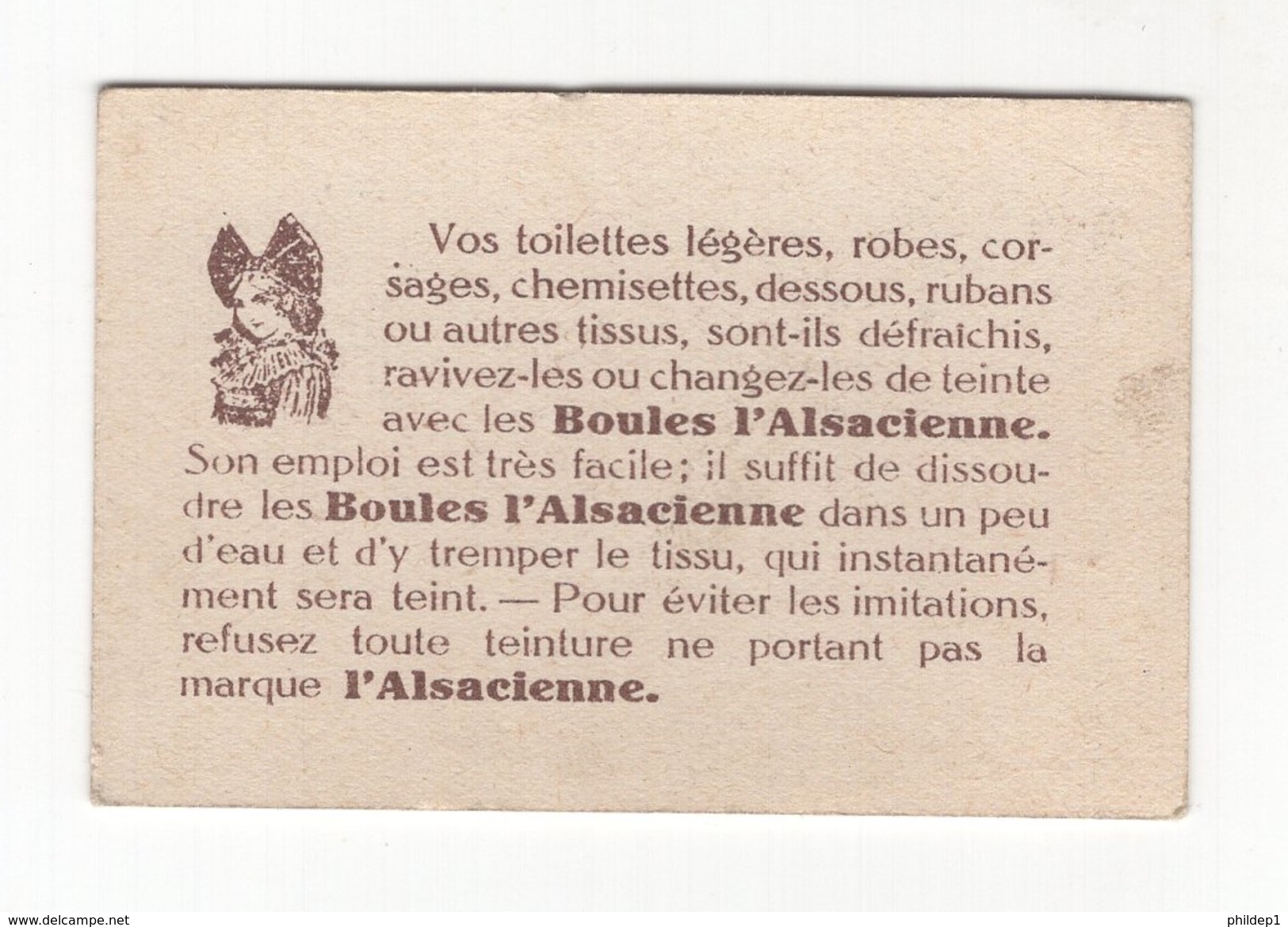 Thème : L'Alsacienne. Boules (teinture). Série La Guerre Mondiale 1914-18. Chromo N°43. Etat Q1/Q2 - Other & Unclassified