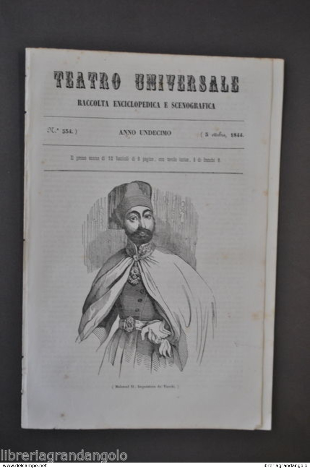 Teatro Universale Enciclopedia Mahmud II Imperatore Turchi Turchia 1844 - Non Classés