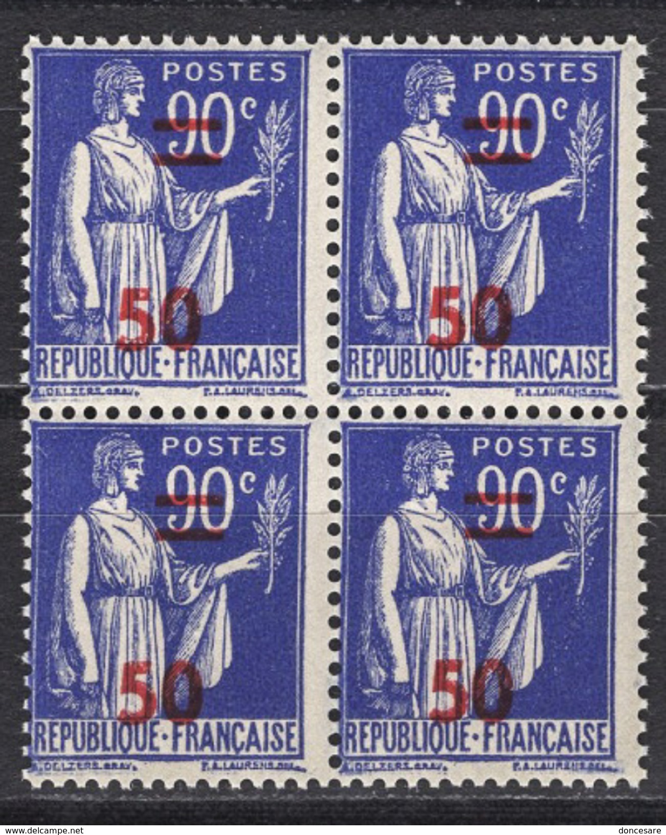 FRANCE 1941 - BLOC DE 4 TP  Y.T. N° 482 - NEUF** - Unused Stamps