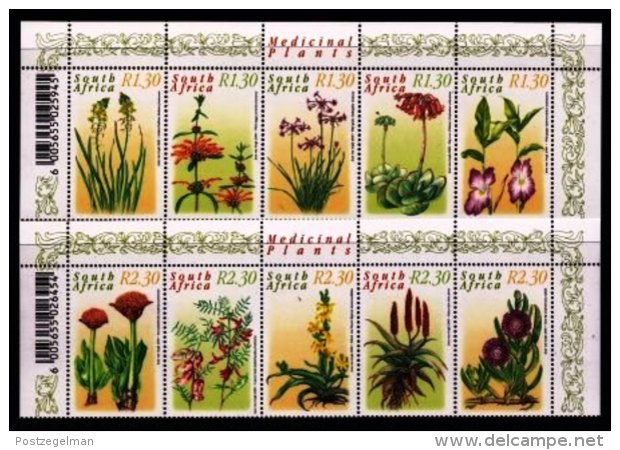 RSA, 2000, MNH Stamps In Control Blocks, MI 1270-1274, Medicinal Plants, X763 - Ongebruikt