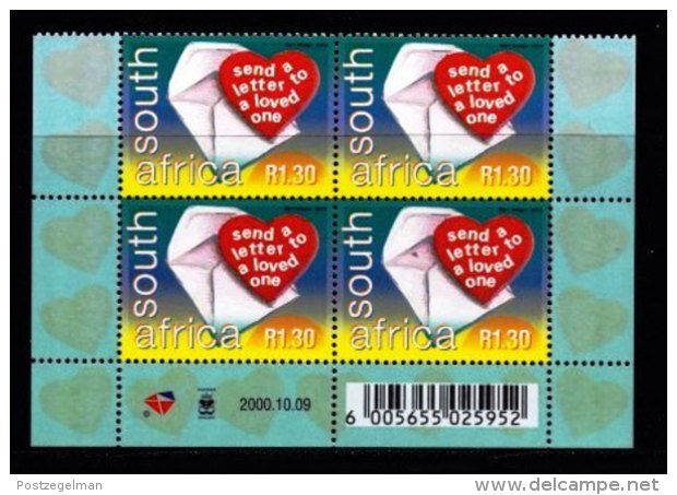 RSA, 2000, MNH Stamps In Control Blocks, MI 1289, World Postal Day,  X755 - Neufs