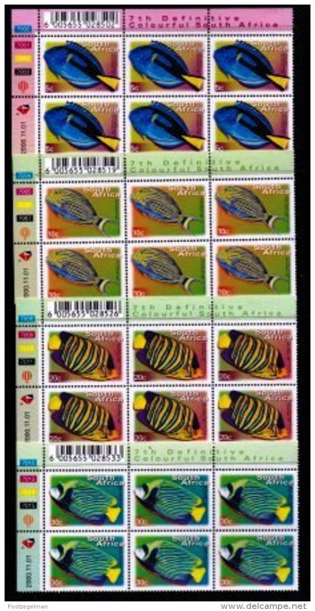 RSA, 2001, MNH Stamps In Control Blocks, MI 1293-1303, Definitive's Fishes,   X760 - Ongebruikt