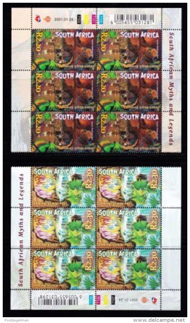 RSA, 2001, MNH Stamps In Control Blocks, MI 1342-1346, Myths &amp; Legends,  X766 - Unused Stamps