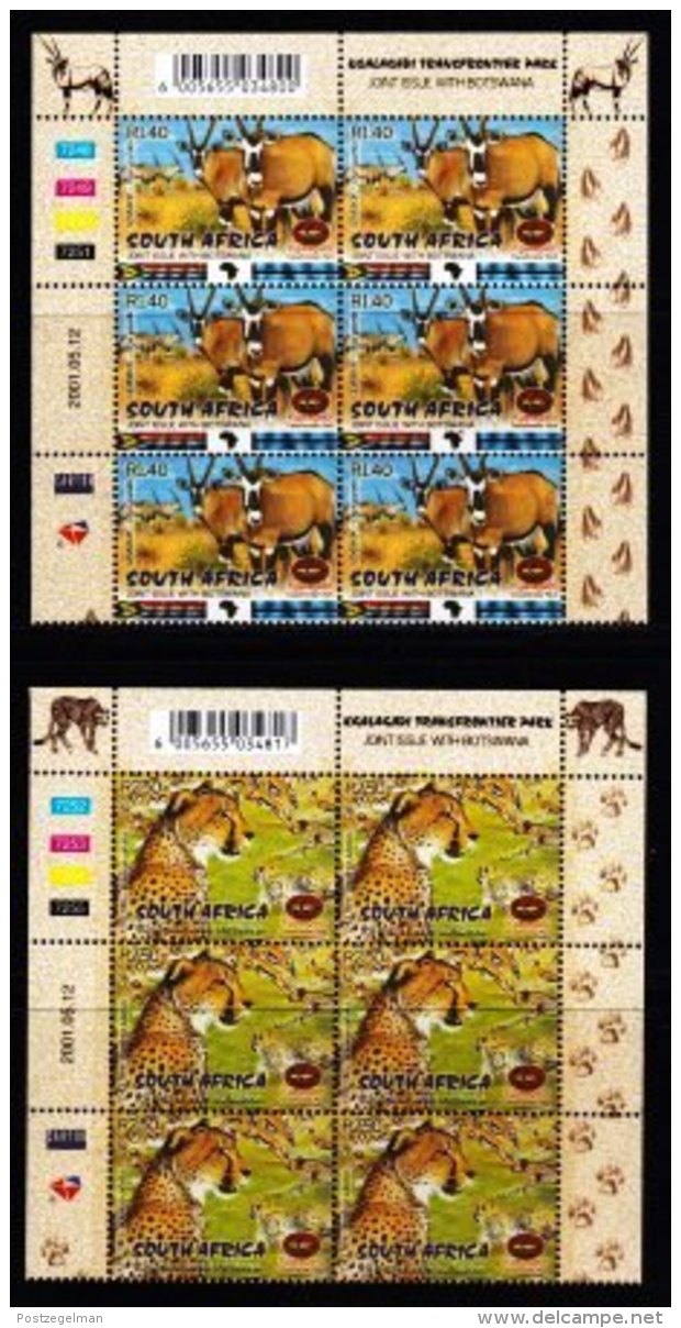 RSA, 2001, MNH Stamps In Control Blocks, MI 1386-1389, Kgalagadi Trans Frontier Park,  X767 - Unused Stamps