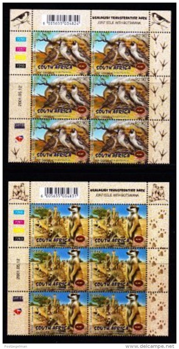 RSA, 2001, MNH Stamps In Control Blocks, MI 1386-1389, Kgalagadi Trans Frontier Park,  X767 - Unused Stamps