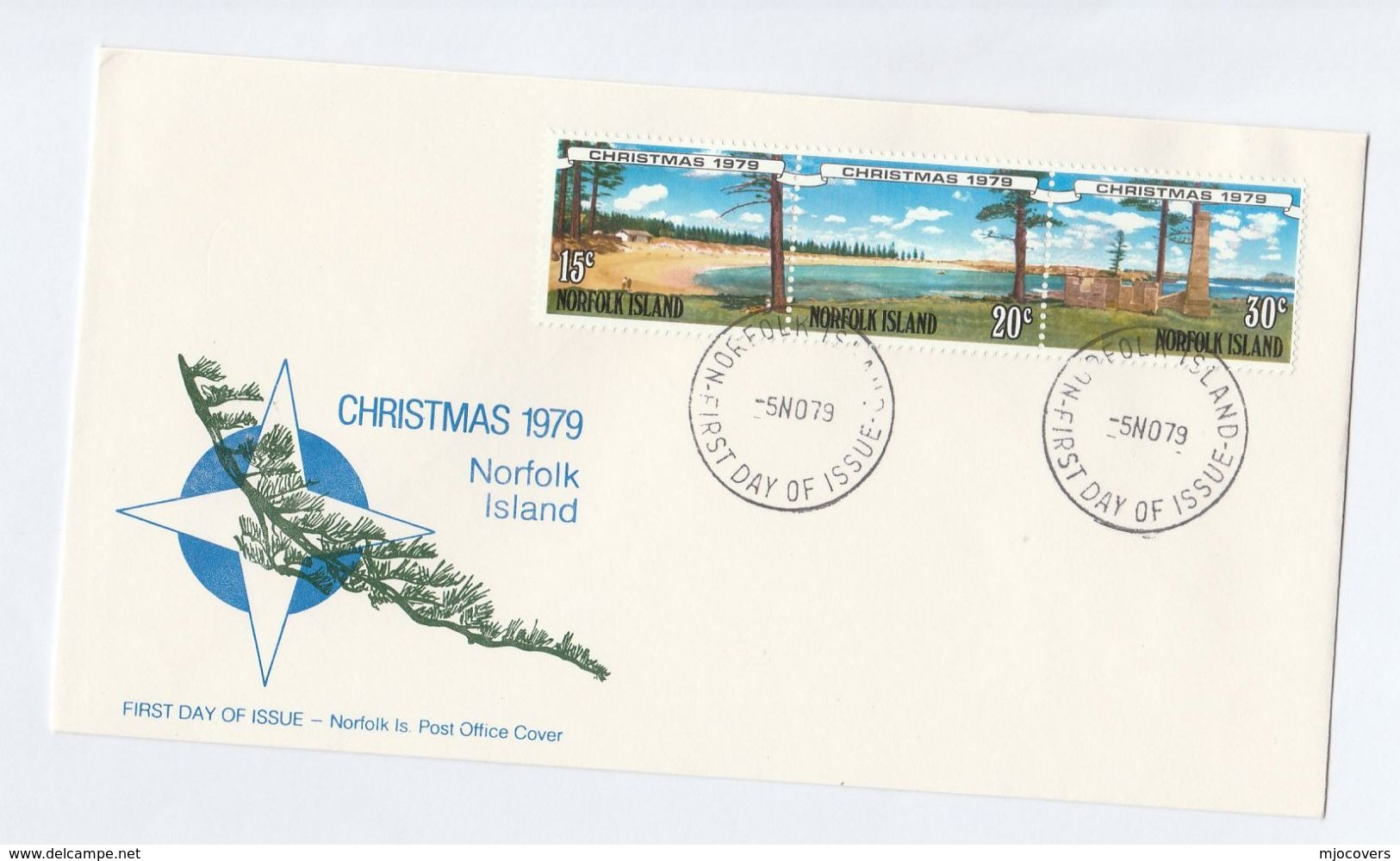 1979 NORFOLK ISLAND FDC CHRISTMAS  Stamps Cover - Norfolk Island