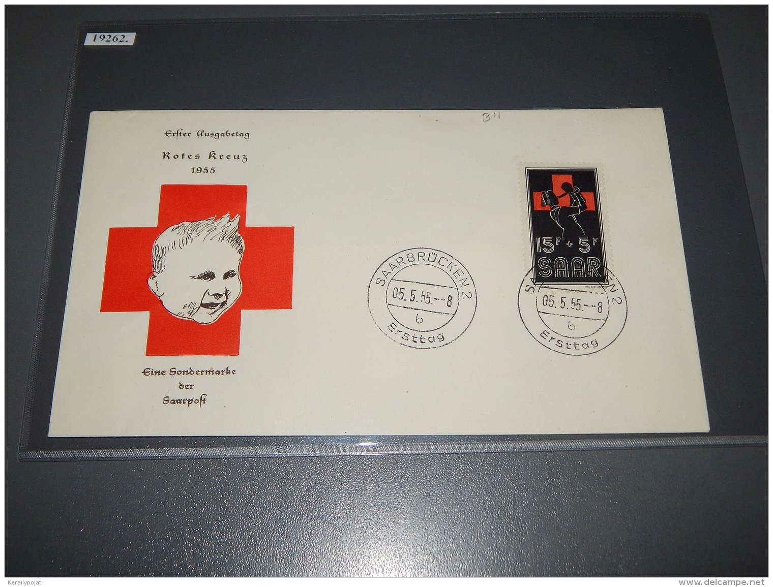 Saar FDC 1955 Red Cross_(L-311) - FDC