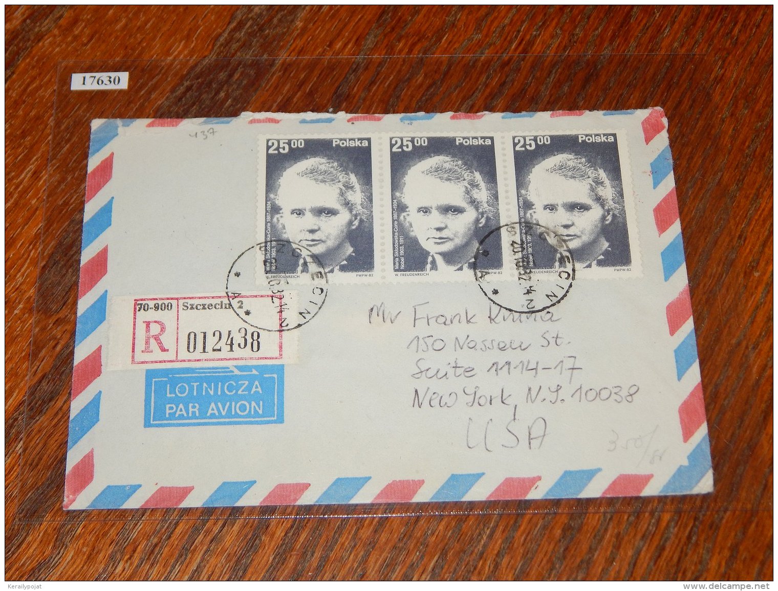 Poland 1982 R-Cover To USA_(L-437) - Storia Postale