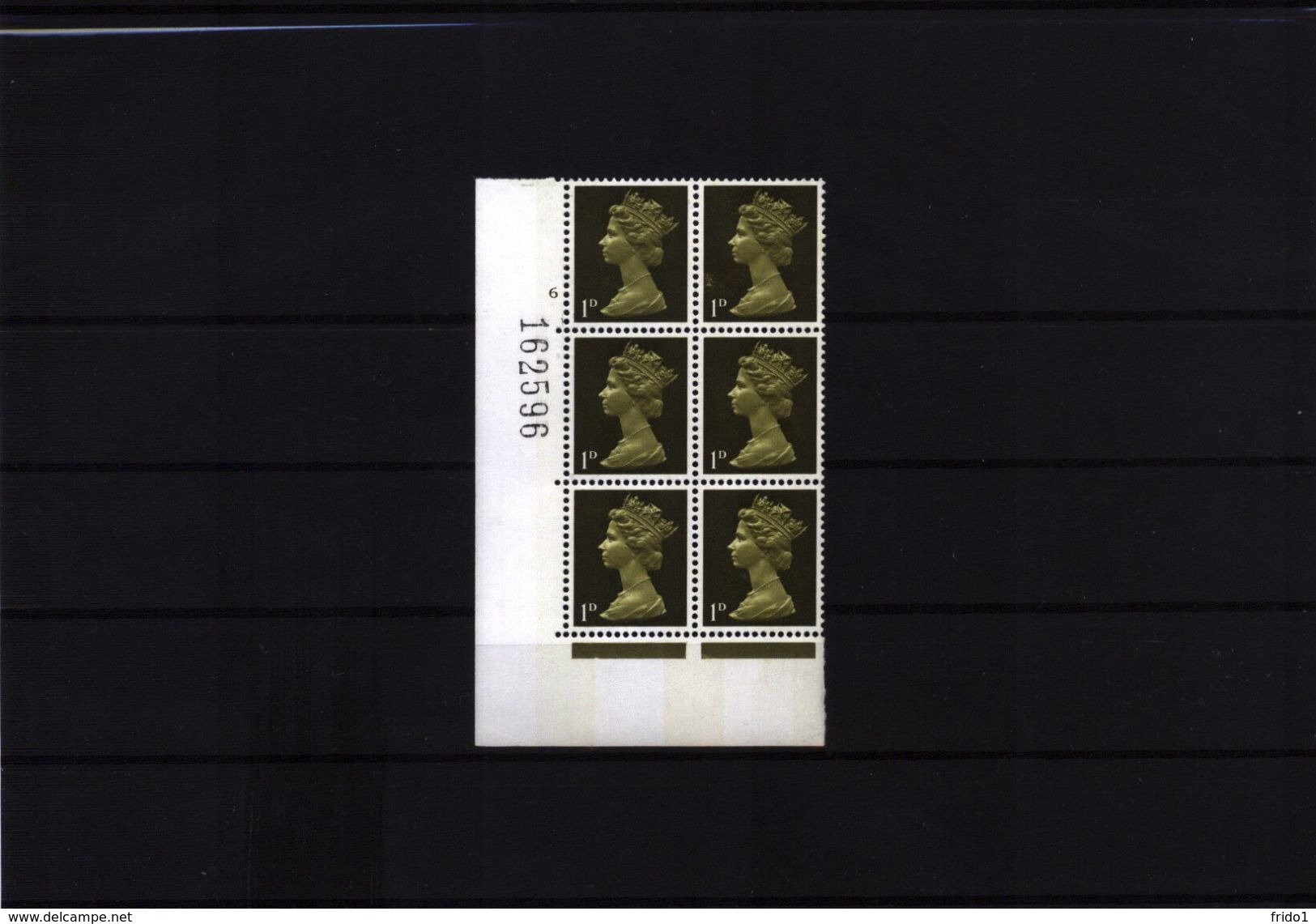 Great Britain Pre Decimal Machin Stamps 1 D Cylinder Block Nr. 6 MNH - Série 'Machin'