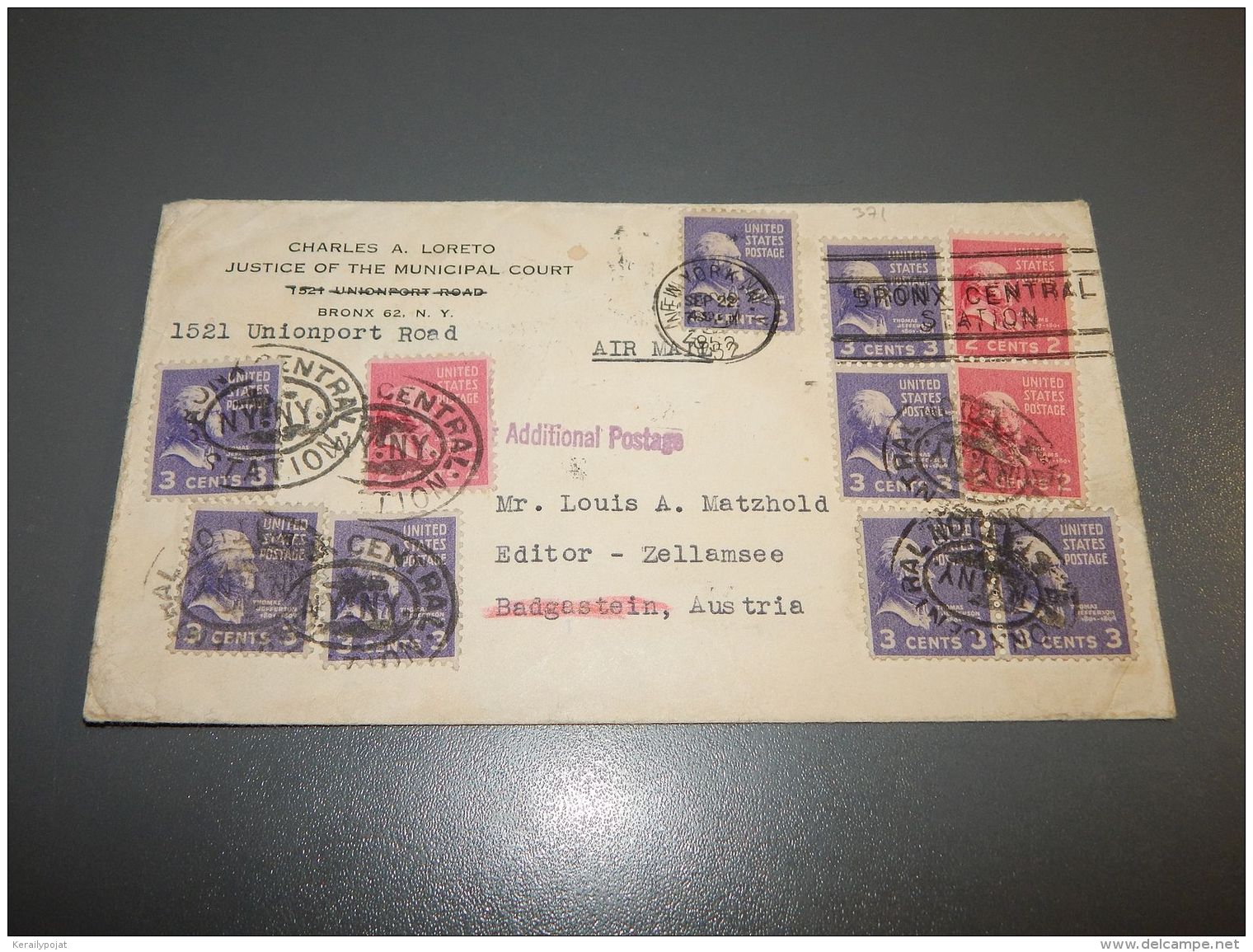 USA 1952 Air Mail Cover To Austria_(L-371) - 2c. 1941-1960 Cartas & Documentos