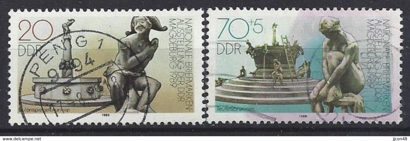 Germany (DDR) 1989 Briefmarkenausstellung, Magdeburg (o) Mi.3265-3266 - Used Stamps