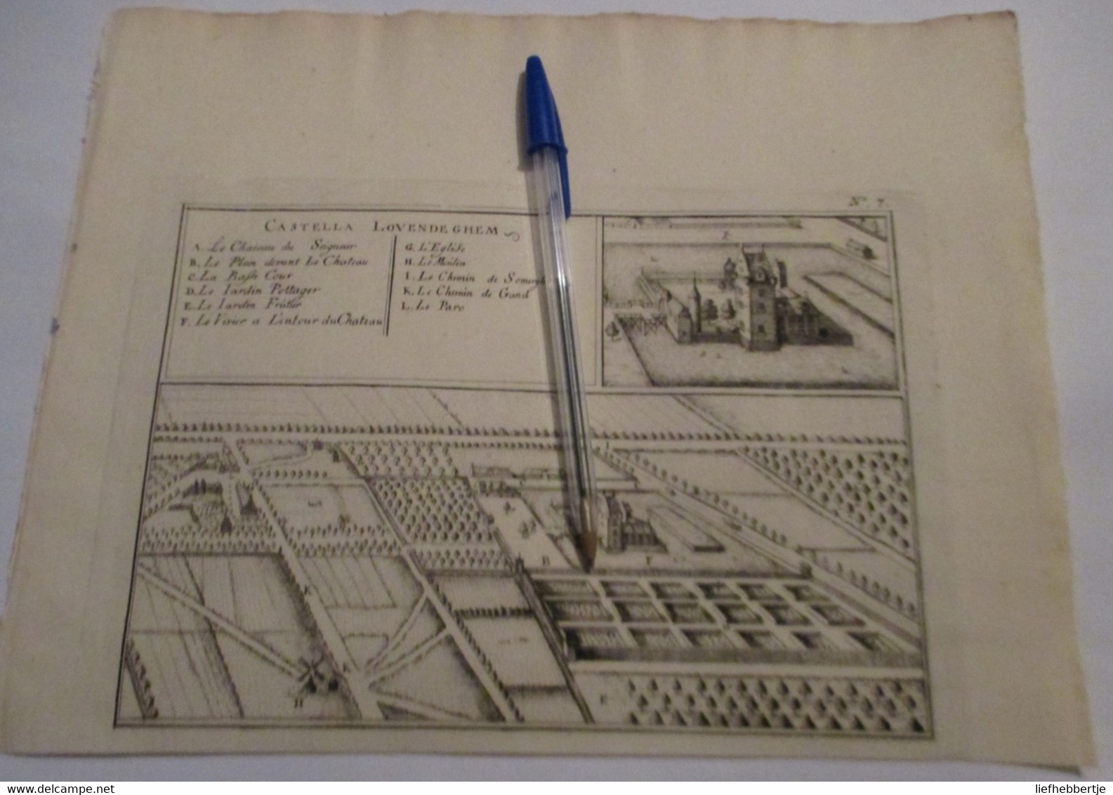 Lovendegem :  Kaart Uit Sanderus 1735 - Cartes Topographiques