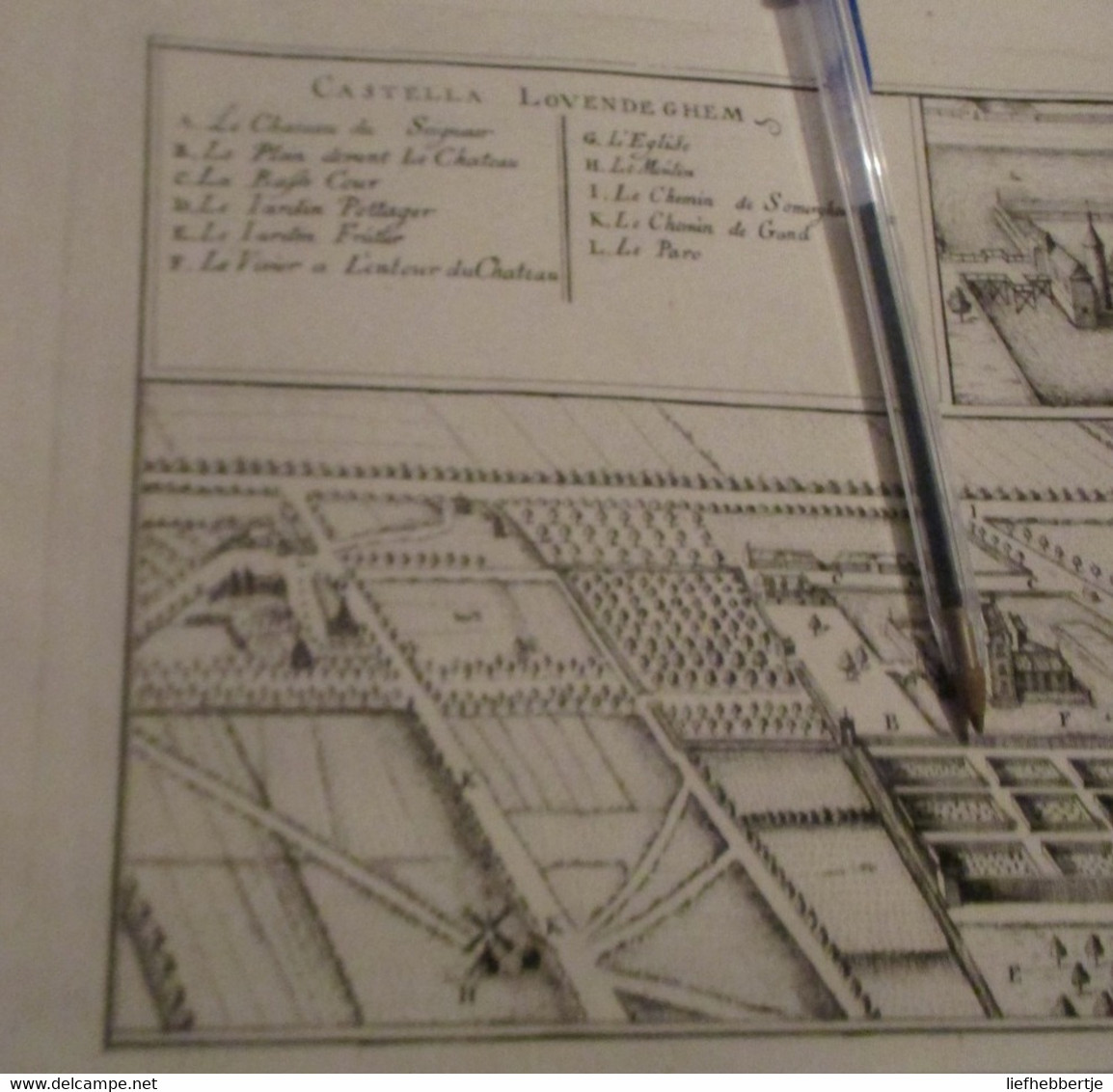 Lovendegem :  Kaart Uit Sanderus 1735 - Cartes Topographiques