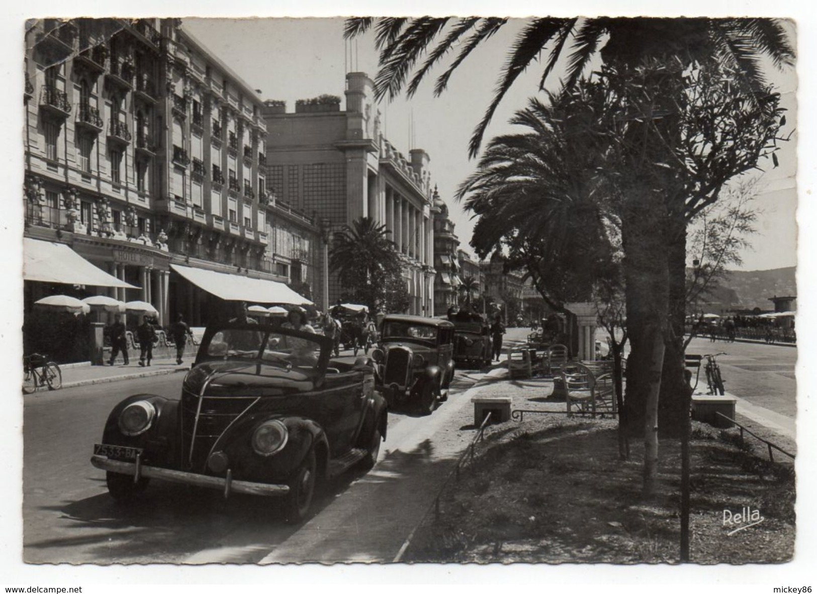 NICE--1946-Le Palais De La Méditerranée Et La Promenade Des Anglais (belles Voitures En Beau Plan)-cachet-timbres - Passenger Cars