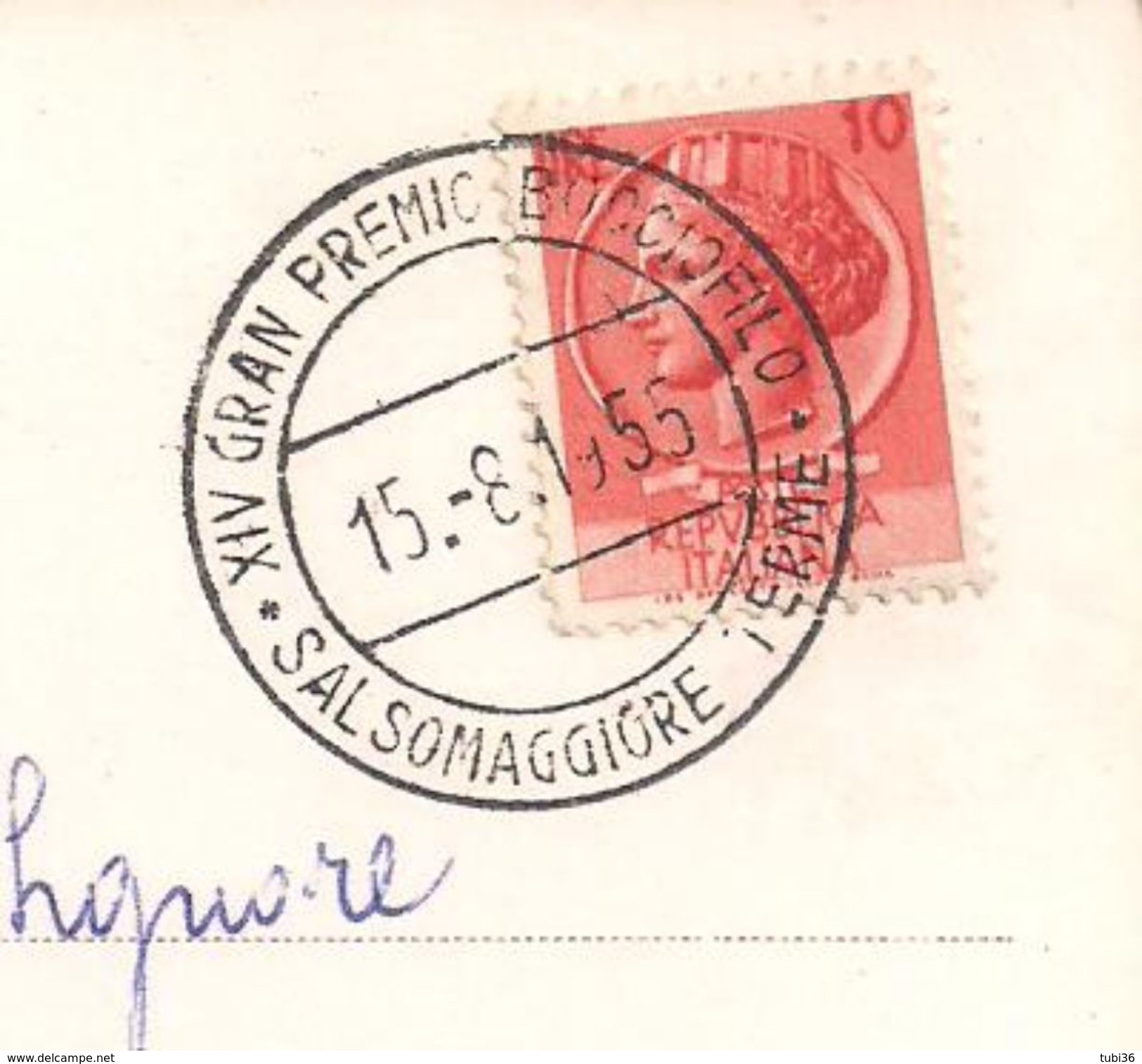 " GRAN PREMIO BOCCIOFILO - SALSOMAGGIORE TERME 1955",TIMBRO POSTE SALSOMAGGIORE TERME, TERME BERZIERI SALSOMAGGIORE,ANIM - Bocce
