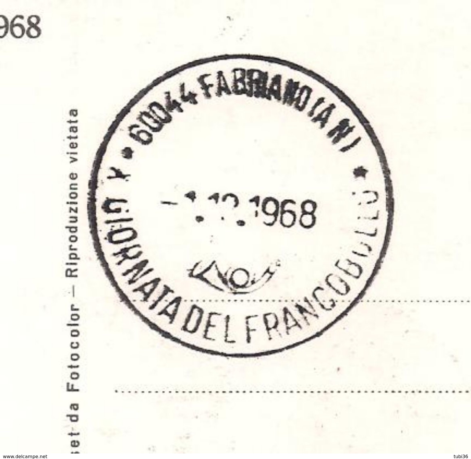 "10* GIORNATA DEL FRANCOBOLLO" ,1968,CIRCOLO FILATELICO DI FABRIANO (ANCONA) POSTE FABRIANO, ANNULLO SPECIALE SU CARTOLI - Francobolli Su Francobolli