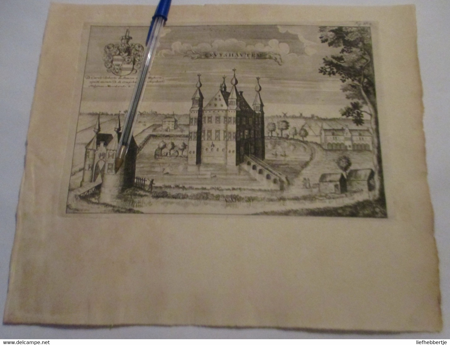 Kasteel Van Kruishoutem :  Kaart Uit Sanderus 1735 - Cartes Topographiques