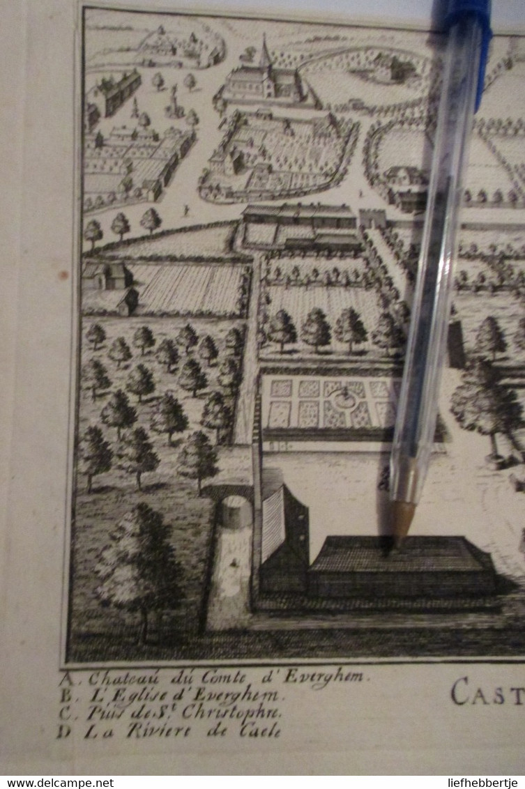 Evergem :  Kaart Uit Sanderus 1735 - Cartes Topographiques