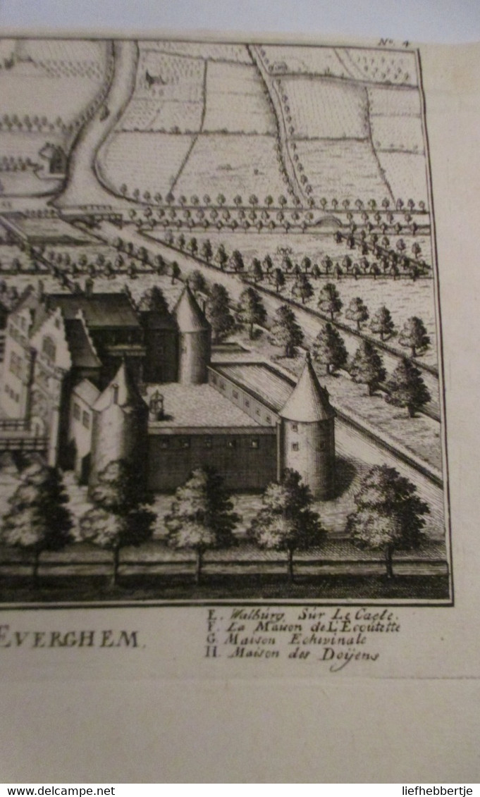 Evergem :  Kaart Uit Sanderus 1735 - Cartes Topographiques