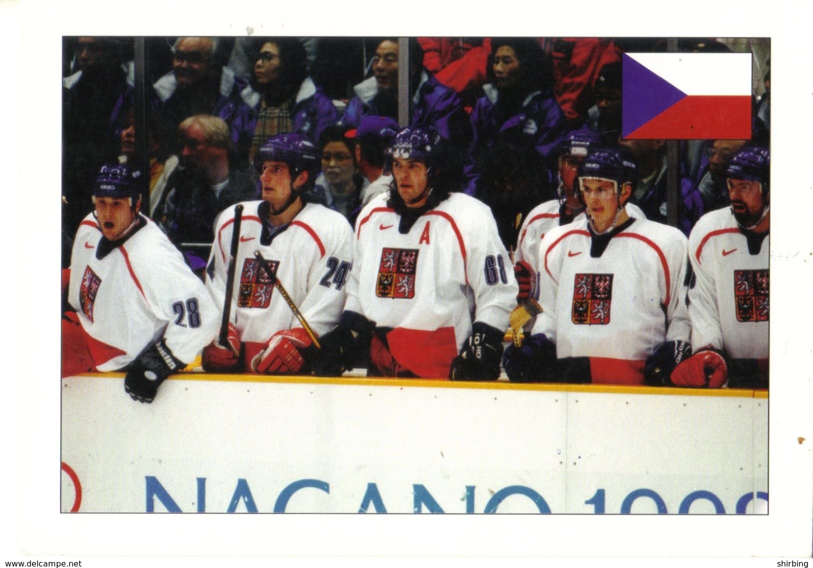 21A:Czech Board Skating Sport, Olympic Nagano 1998 Stamps Used On Winter Sportsmen Postcard - Lettres & Documents