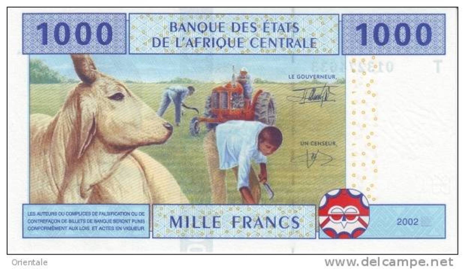 CENTRAL AFRICAN STATES P. 107T  1000 F 2002 UNC - Republic Of Congo (Congo-Brazzaville)