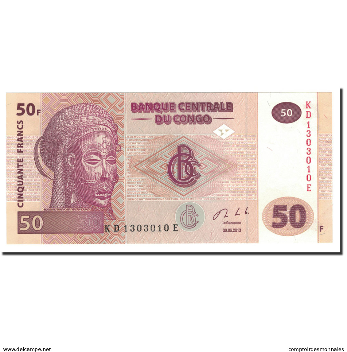 Billet, Congo Democratic Republic, 50 Francs, 2013, 2013-06-30, NEUF - République Du Congo (Congo-Brazzaville)