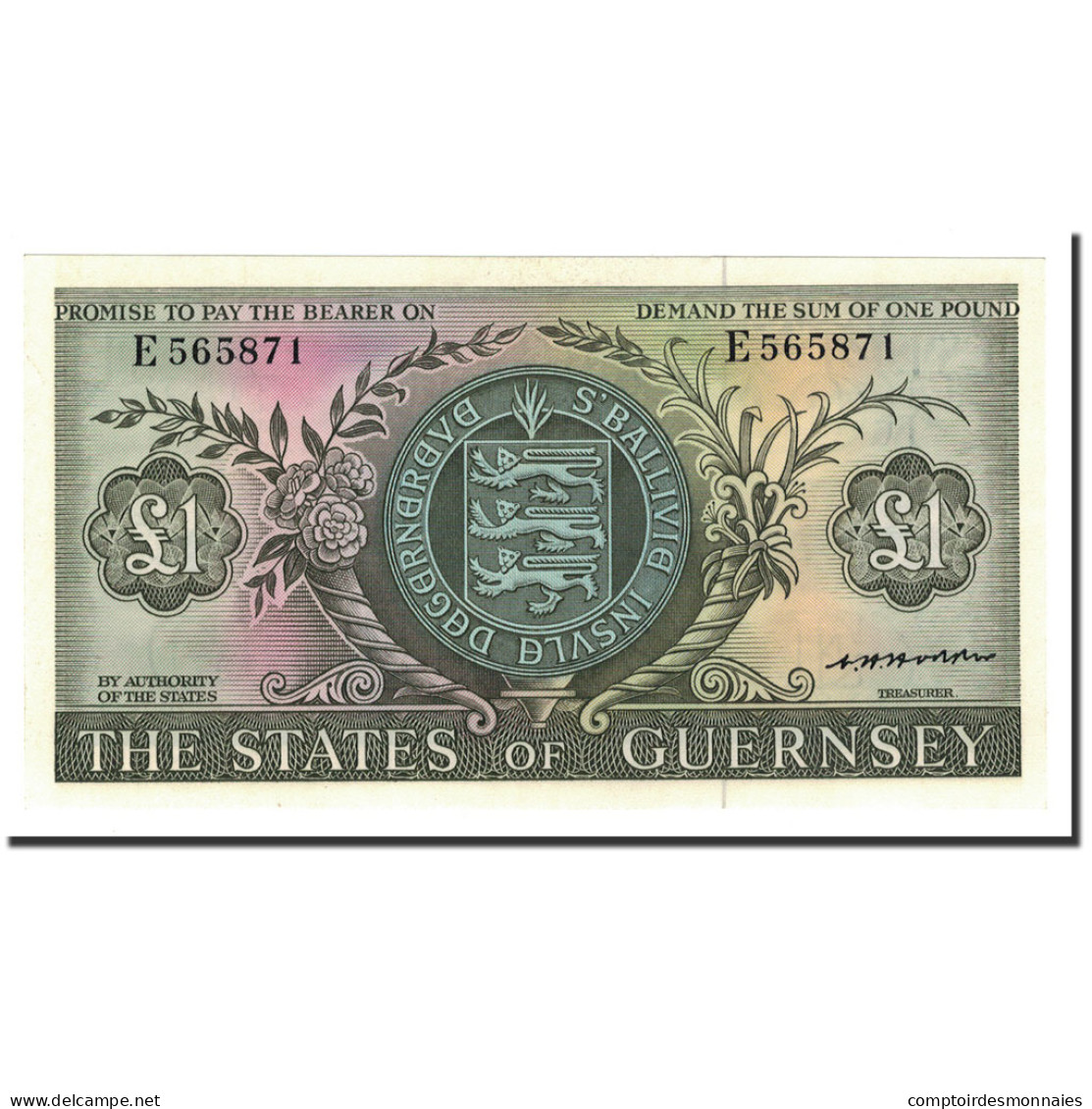 Billet, Guernsey, 1 Pound, Undated (1969-75), KM:45b, NEUF - Guernesey