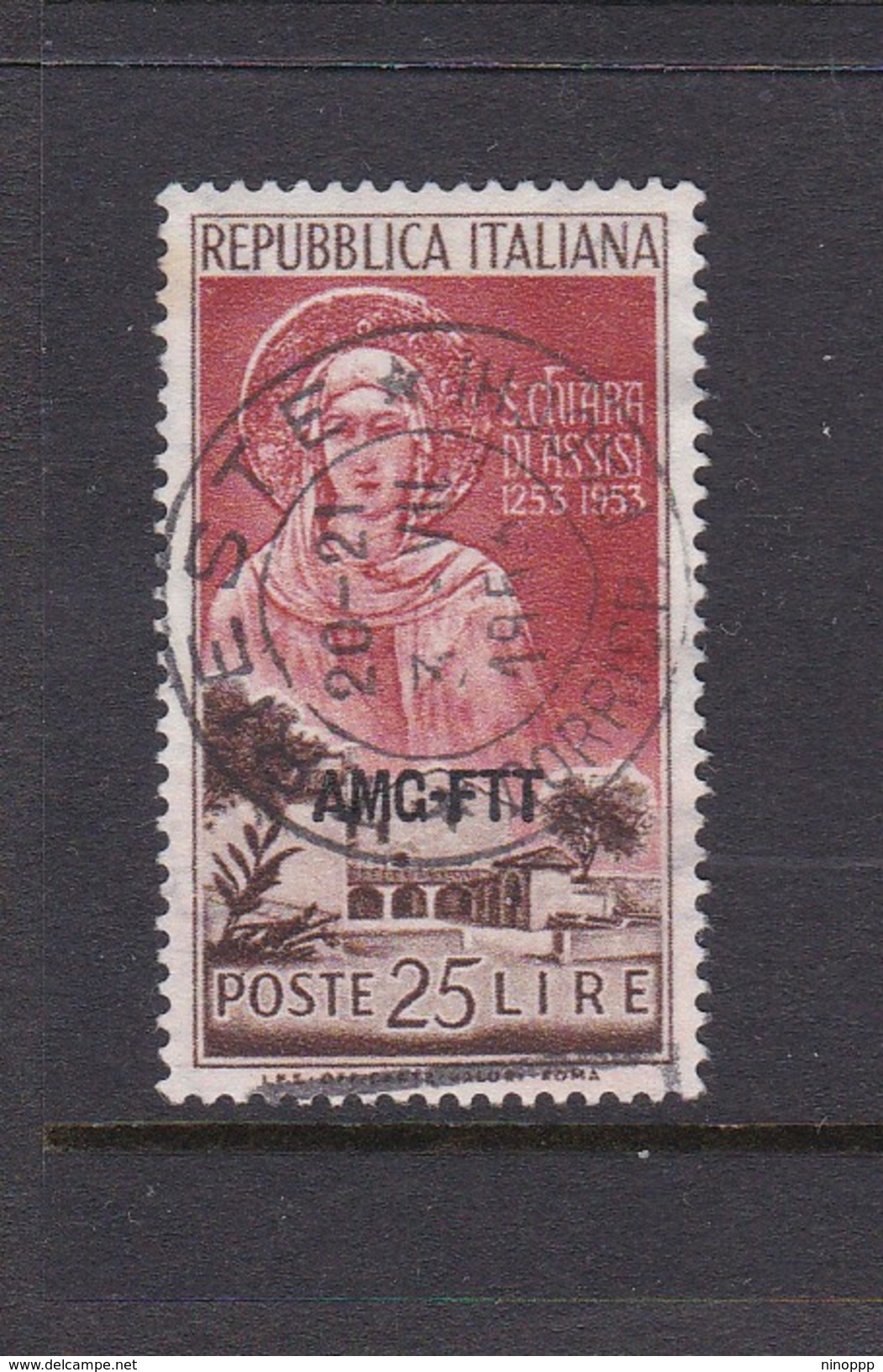 Trieste Allied Military Government S 177 1953 7th Death Centenary Of St Claire, Used - Oblitérés