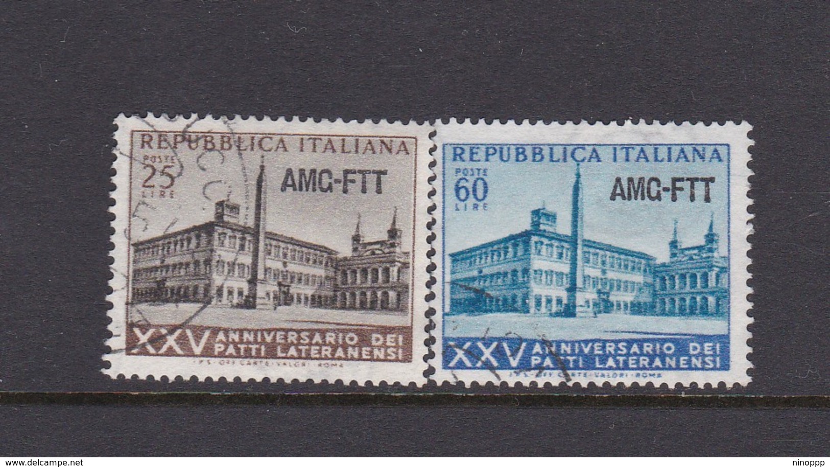 Trieste Allied Military Government S 194-195 1954 Lateran Treaty, Used - Used