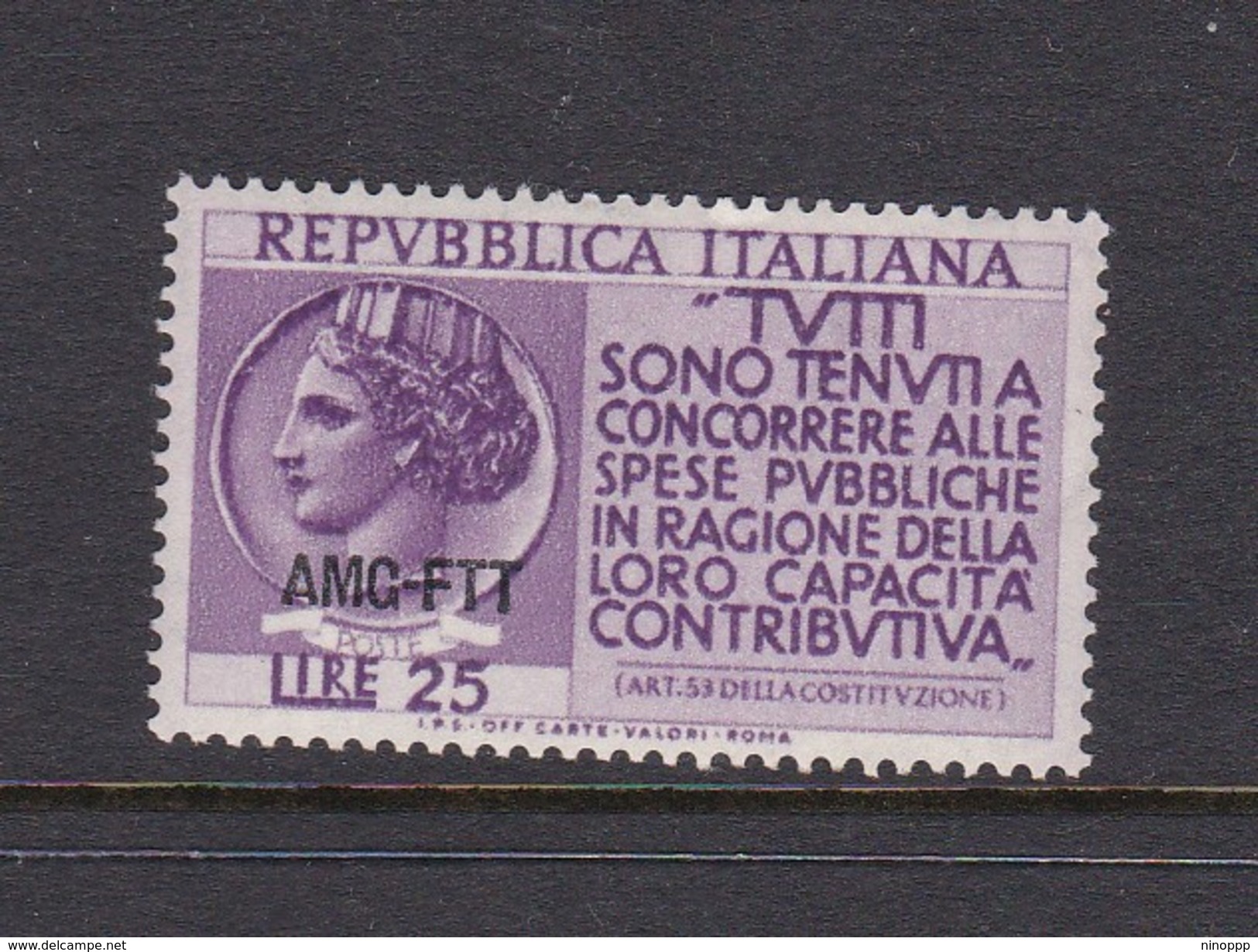 Trieste Allied Military Government S 198 1954 Encouragement To Taxpayers, MNH - Mint/hinged