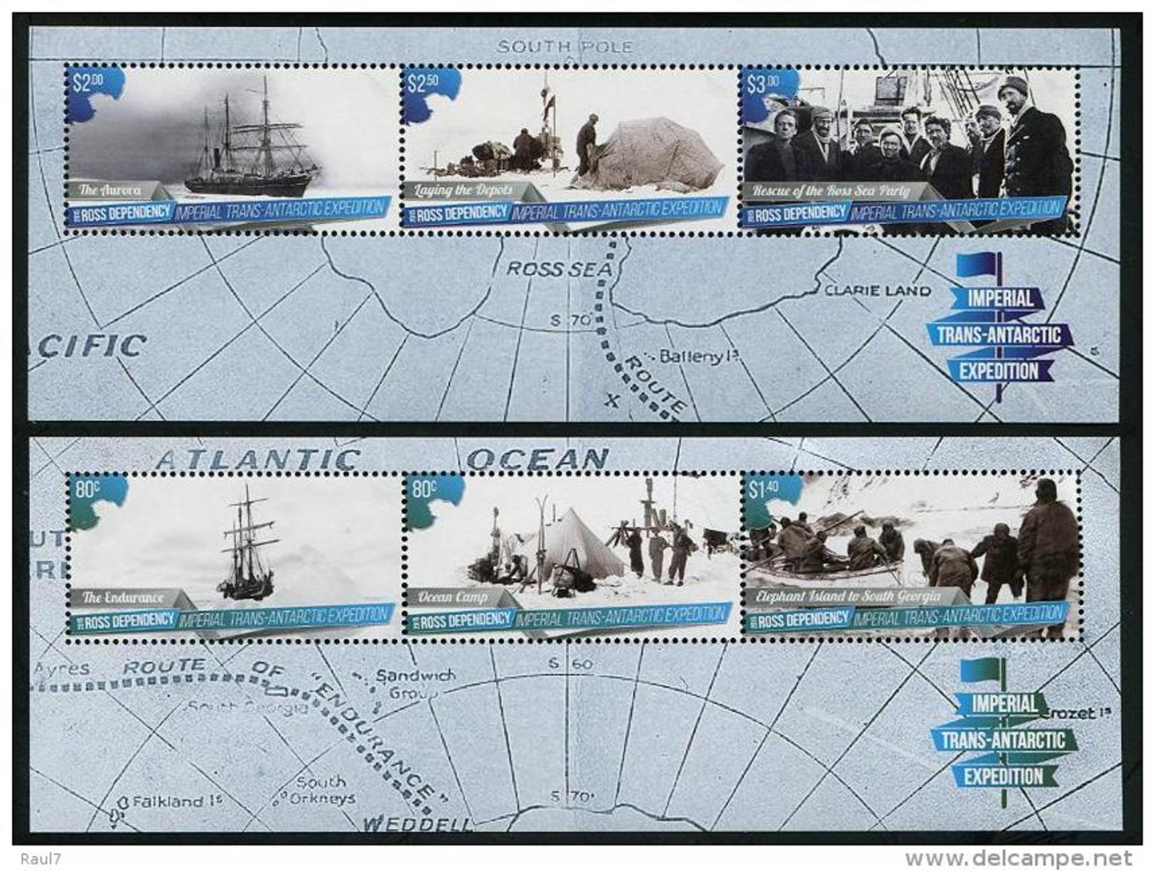 ROSS Dependency 2015 - Bateaux, Expédition Impériale En Antarctic - 2 BF Neufs // Mnh - Neufs